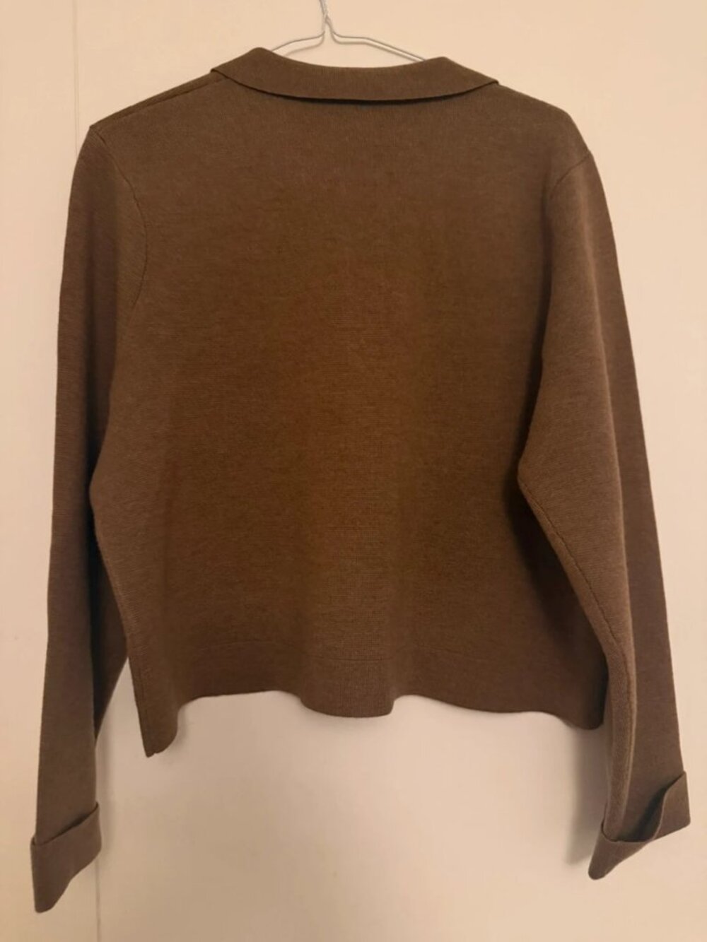 Sezane Betty Merino Wool Cardigan Cafe Clair Women's Size L - Picture 2 of 5